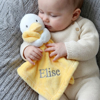Personalised Yellow Duck Baby Comforter, 3 of 7
