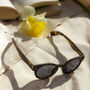 Matte Tortoise Shell Chunky Round Sunglasses, thumbnail 2 of 3