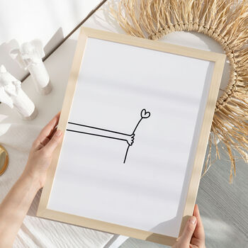 Cute Heart Flower Minimalist Line Drawing Print, 3 of 7