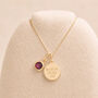 Personalised Gold Plated Sterling Silver July Birthstone Ruby Pendant Necklace, thumbnail 3 of 9