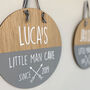 'Little Man Cave' Personalised Nursery Plaque, thumbnail 2 of 4