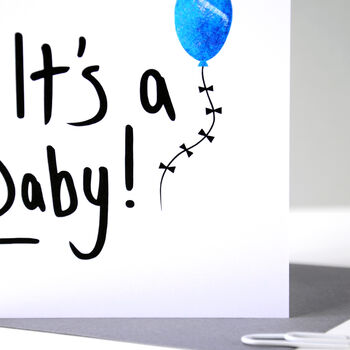 New Baby Card Blue Balloon, 8 of 10