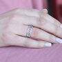 Parallel Silver Stone Open Band Ring, thumbnail 1 of 4
