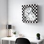 Optical Illusion Chequered Art Deco Wall Clock, thumbnail 2 of 6