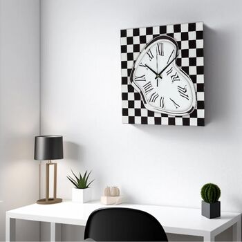 Optical Illusion Chequered Art Deco Wall Clock, 2 of 6