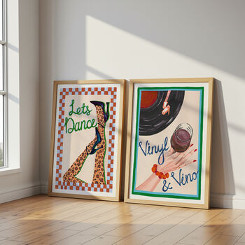Vinyl And Vino Music And Wine Art Print, 9 of 12