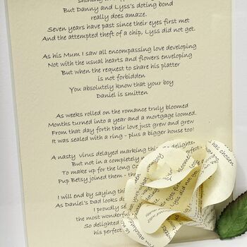 Literary 1st Anniversary Personalised Rose In Frame, 4 of 6