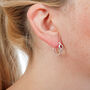 Sterling Silver Gemstone Hoop Earrings, thumbnail 5 of 12