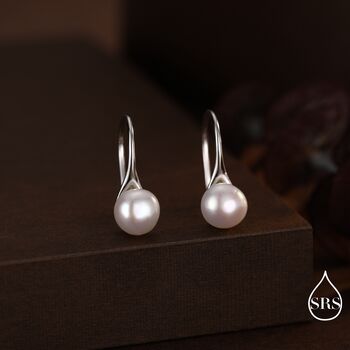 Genuine Freshwater Pearl Drop Hook Earrings, 10 of 11