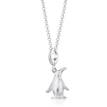 Sterling Silver Penguin Charm Necklace, 3 of 6