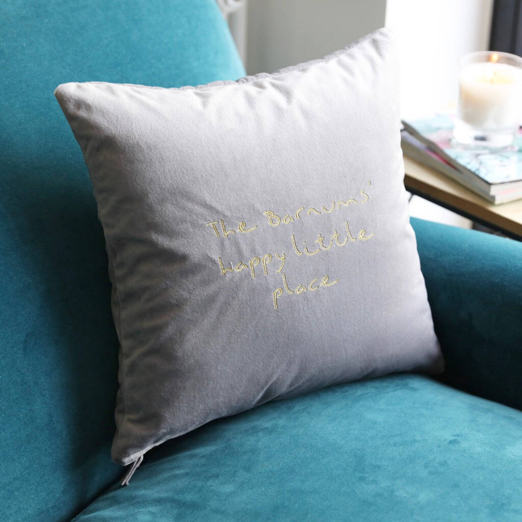 Personalised Embroidered Meaningful Words Cushion By Lisa Angel