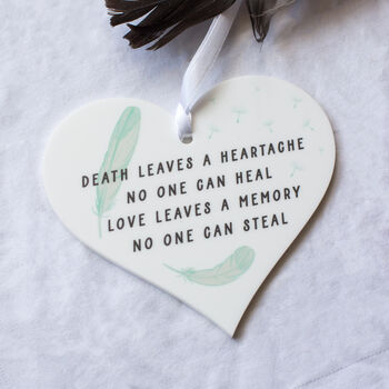 Memorial Feathers Heart Token Wall Hanging, 5 of 5