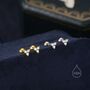 Sterling Silver Three Dot Ab Crystal Trio Screw Back Earrings, thumbnail 2 of 10