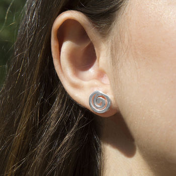 Sterling Silver Spiral Studs, 2 of 5