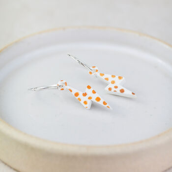 Sterling Silver And Acrylic Gold Dotty Charm Hoops, 4 of 7