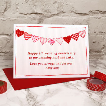 Hearts Personalised Anniversary Card, 2 of 6
