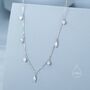 Sterling Silver Marquise And Round Cz Dangle Necklace, thumbnail 2 of 12