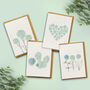 Plantable Seed Paper Cards Four Pack Teal Watercolour, thumbnail 1 of 2