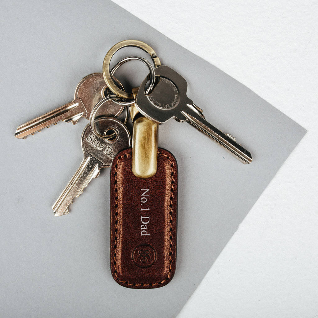 personalised father's day leather key ring.'the ponte' by maxwell scott bags