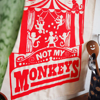 Circus Monkeys Funny Tea Towel, 4 of 4