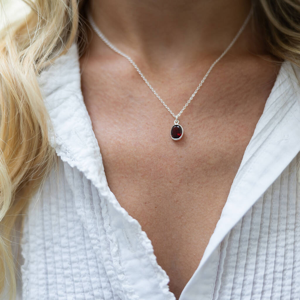 Garnet And Silver Necklace By TigerLily Jewellery