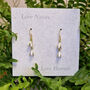 Snowdrop White Flower Drop Hook Earrings, Gold Tone, thumbnail 3 of 4