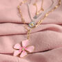 Set Of Three Flower Charm Chain Necklaces For Women, thumbnail 4 of 6