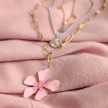 Set Of Three Flower Charm Chain Necklaces For Women, 4 of 6