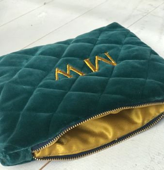 Luxurious Monogrammed Quilted Wash Bag, 2 of 3