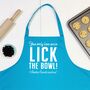'Lick The Bowl' Personalised Kids Apron, thumbnail 6 of 8