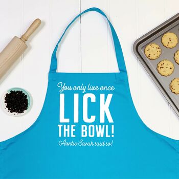 'Lick The Bowl' Personalised Kids Apron, 6 of 8
