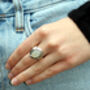 Sterling Silver Moonstone Ring With Cubic Zirconias, thumbnail 2 of 5