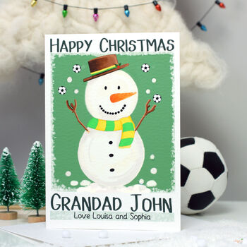 Personalised Snowman Family Football Card, 3 of 9