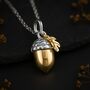 Personalised Gold Plated Sterling Silver Acorn Necklace, thumbnail 1 of 11