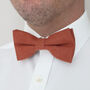 Wedding Handmade 100% Brushed Cotton Tie In Burnt Orange | Groomsmen Ties, thumbnail 6 of 10