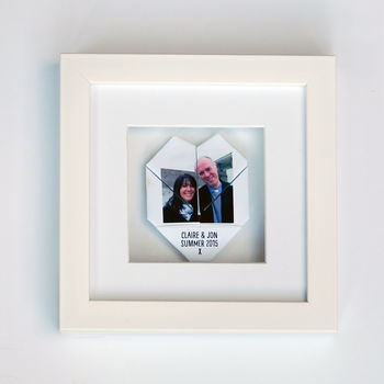 Personalised Framed Couples Origami Photo Heart, 2 of 6