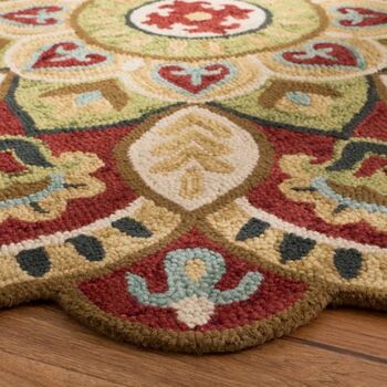 Floral Area Rug In Red / Taupe, 2 of 3