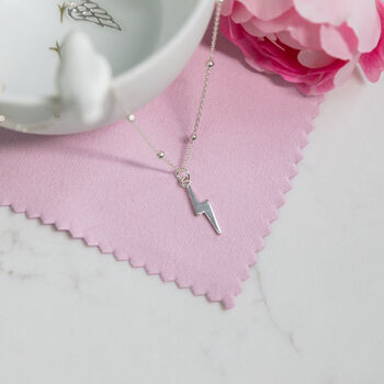 Lightning Bolt Sterling Silver Power Necklace, 2 of 2