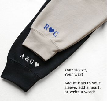 Personalised Roman Numerals Unisex Sweatshirt With Initial On Sleeve, 5 of 9