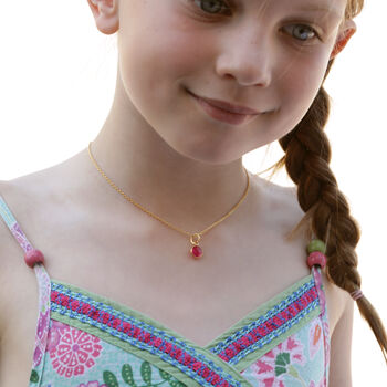 Children's Gold Vermeil Plated Birthstone Necklace, 2 of 4