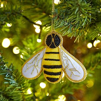 Beaded Bee Christmas Decoration, 2 of 7