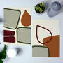 Modern Abstract Shapes Wall Art In Brown And Green, thumbnail 4 of 5