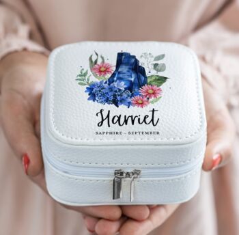 Personalised Birth Stone Jewellery Case, 4 of 10
