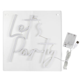 White Let's Party Neon Light, 2 of 3