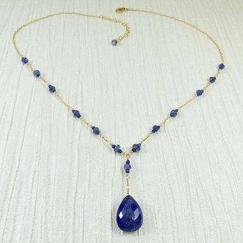 Lapis Lazuli And Iolite Gold Filled Necklace, 2 of 4