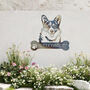 Personalised Welsh Corgi Welcome Metal Wall Art Sign For Home And Garden Decor, thumbnail 9 of 11