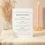 Wedding Menu Sign Wedding Sign Simple Modern Layout, thumbnail 1 of 5