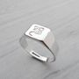 Personalised Initial Silver Signet Ring, thumbnail 1 of 4