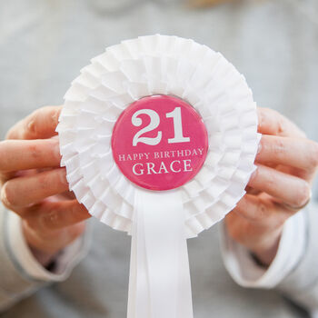 21st Birthday Personalised Rosette For Her, 2 of 3