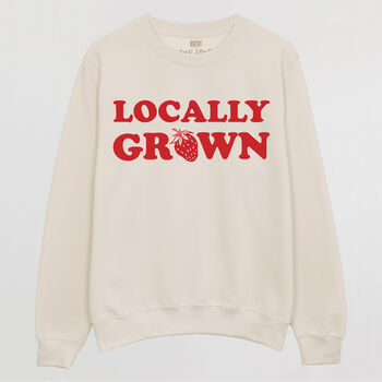 Locally Grown Women’s Strawberry Slogan Sweatshirt, 3 of 3